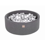MeowBaby Bazen z žogicami, 90x30 cm z 200 žogicami, bombaž, temno siva: bela/siva, (21289267) | Shoptok.si
