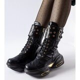 Gemre Black ankle boots decorated with quilting Veronese | shoptok.hr