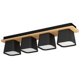 Eglo 390008 - Stropno svetlo RUSCIO 4xE27/40W/230V crna/braon | Eponuda.com