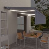  Tenda na ručno uvlačenje s roletom LED 6 x 3 m plavo-bijela | shoptok.hr