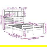 vidaXL Knjižna postelja brez vzmetnice bela 135x190 cm trdna borovina | Shoptok.si