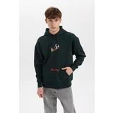 Defacto New Year Themed Rick And Morty Oversize Fit Hooded Sweatshirt