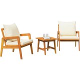 Bistro set s jastukom 3 pcs Smeđa Čvrsto drvo akacije | shoptok.hr
