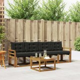  Set vanjskih sofa 5 kom. Prirodna i crna | shoptok.hr