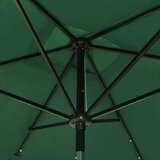  Vrtni suncobran s LED svjetlima i čeličnim stupom 2x3 m zeleni | shoptok.hr