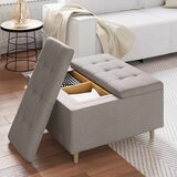  Shranjevalna tabureta z blazino Taupe 80 x 80 x 45 cm blago, (5000208393) | Shoptok.si