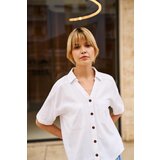 Marisse Viscose-Linen White Shirt | shoptok.hr