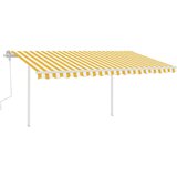 vidaXL Ročno zložljiva tenda z LED lučkami 4x3 m rumena in bela | Shoptok.si