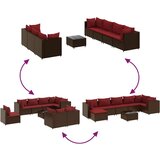  8-dijelna vrtna garnitura s jastucima smeđa od poliratana | shoptok.hr