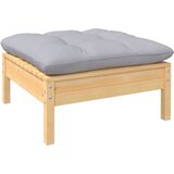 Maison Chic Vrtni stolček - Vrtni stoli za noge s sivo blazino trdna borovina JS920, (21878442) | Shoptok.si
