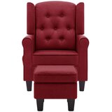  Masažna fotelja od tkanine s tabureom crvena boja vina | shoptok.hr