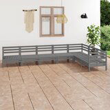 Maison Chic Seti vrtnega pohištva - Vrtna garnitura - Vrtni pohištvo set 7-delna trdna borovina siva, (21804812) | Shoptok.si