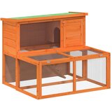 Kavez za zečeve smeđi 102 x 90 x 84,5 cm od masivne borovine | shoptok.hr