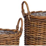  Košara za rastline s shranjevanjem 2 pcs Rjava Kubu rattan, (5000207851) | Shoptok.si