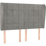  Uzglavlje s ušima svjetlosivo 147x23x118/128 cm baršunasto | shoptok.hr
