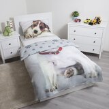 Jerry Fabrics Siva enojna bombažna otroška posteljnina 140x200 cm Dog – | Shoptok.si