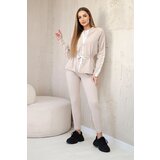 Kesi Women's cotton set with stripe and welts beige | Shoptok.si