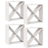  Stalak za vino 4 pcs Bijelo 62 x 25 x 62 cm Čvrsto borovo drvo | shoptok.hr