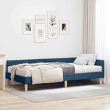  Kotni okvir postelje z matrico z vzmetnico 2 pcs Modra blago, (5000121285) | Shoptok.si