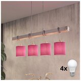 Brilagi LED luster na sajli NUBILA 4xE27/60W/230V siva/ružičasta | Eponuda.com