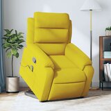  The Living Store Masažni naslanjač s funkcijo vstajanja rumen žamet - Masažni Naslanjač S Funkcijo Vstajanja, (21493721) | Shoptok.si