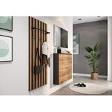 Germania Antracitno siva/v naravni barvi preklopna/stenska omarica za čevlje v hrastovem dekorju 100x85x19 cm Renell – | Shoptok.si
