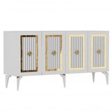 Woody Fashion Komoda Nora White Gold Cene