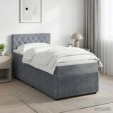  Boxspring krevet s madracem Tamnosiva 80 x 200 cm Baršun Plava | Shoptok.si