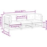  3-dijelni set vrtnih sofa s jastucima voštano smeđi od borovine | shoptok.hr