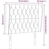  Uzglavlje s ušima crno 93x23x118/128 cm od tkanine | shoptok.hr