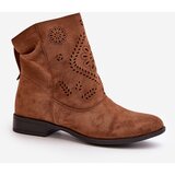 Boto Cut-out Women's Low Ankle Boots With Zipper Brown Irinette | Shoptok.si