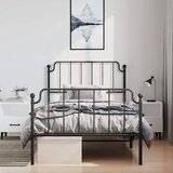  Metalni okvir kreveta s uzglavljem i podnožjem crni 100x200 cm | shoptok.hr