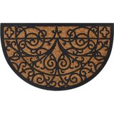 vidaXL Predpražnik polkrožen 45x75 cm guma in kokosova vlakna | Shoptok.si