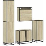  4-dijelni set kupaonskog namještaja boja hrasta sonome drveni | shoptok.hr