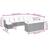  12-dijelni set vrtnih sofa od poliratana s jastucima smeđi | Eponuda.com