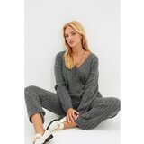 Trendyol Anthracite Cardigan Trousers Knitwear Bottom-Top Suit Cene