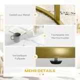  Set pomoćnih stolića 2 ugradbena stolića Ø74 i Ø59 cm mramorni izgled zlatni okvir | shoptok.hr