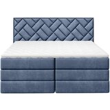 MID.YOU POSTELJA BOXSPRING 160 cm x 200 cm , tekstil, leseni material temno modra | Shoptok.si