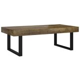 Maison Chic Klubska mizica - kavna mizica - Nizka mizica temno rjava in črna 120x60x40 cm MDF in železo, (21752485) Cene