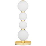 Nova Luce Bela/v zlati barvi kovinska LED namizna svetilka s steklenim senčilom (višina 31 cm) Perla – Cene