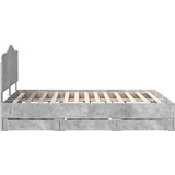  Krevetna konstrukcija s ladicama Betonska siva 150 x 200 cm | shoptok.hr