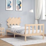 vidaXL Okvir kreveta s uzglavljem 90 x 200 cm od masivnog drva Cijene