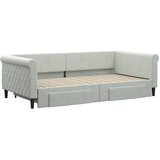  Dnevni krevet na razvlačenje svjetlosivi 100x200 cm baršunasti | shoptok.hr