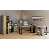 MID.YOU Kotna Pisalna Miza Lona, Barva Hrasta, Črna, 190x160cm | Shoptok.si