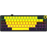 Lorgar Wireless mechanical gaming keyboard Pro, 2.4 GHz, Toxic Purple switches, black yellow ( LRG-KBP70MW-YL-US ) cene
