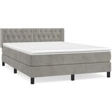 The Living Store Box spring postelja z vzmetnico svetlo siv 140x190 cm žamet - Box Spring Postelja, (21491138) | Shoptok.si