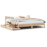 vidaXL Posteljni okvir s predali 200x200 cm trdna borovina, (21322090) | Shoptok.si