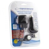 Esperanza USB punjaci + microUSB kabl 3in1 set, DC 12-24V, AC 100-240V, out 5V/1000mA, EZ116 | Eponuda.ba