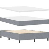 vidaXL Box Spring postelja z vzmetnico, svetlo siva, 140x190 cm, tkanina, (22050824) | Shoptok.si