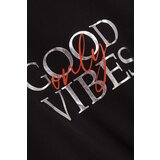 Marisse Black Blouse With An Inscription And Ties | shoptok.hr